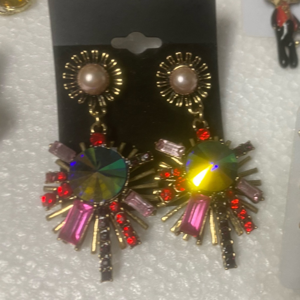 Lot Of 6 Designer Inspired Rhinestone Statement E… - image 3